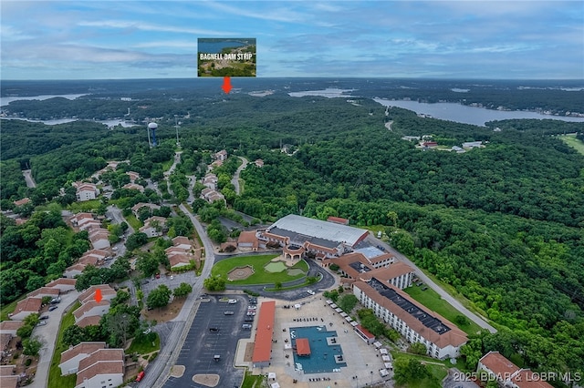35 Casa Blanca Ct Unit 220-1A, Lake Ozark, MO 65049 - aerial view of a heavily wooded area and a nearby body of water