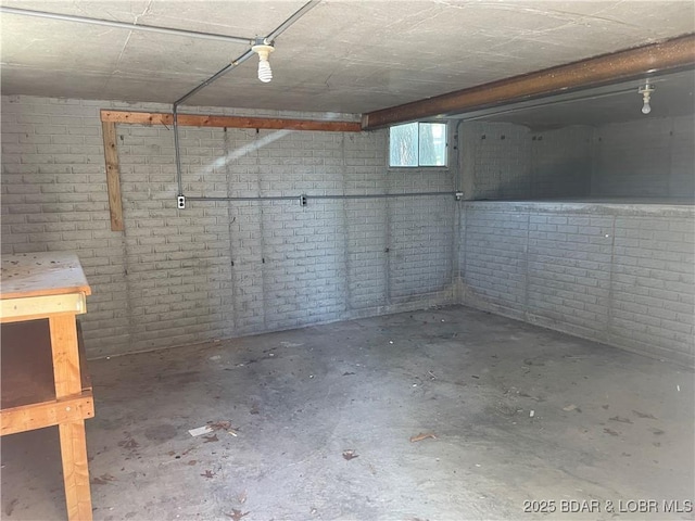 192 Ke Jo Point Rd, Gravois Mills, MO 65037 - basement featuring brick wall