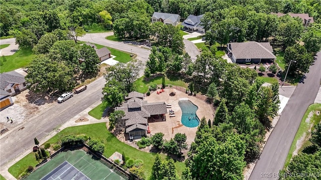 3164 Cross Creek Dr, Camdenton, MO 65020 - aerial view of residential area featuring a pool
