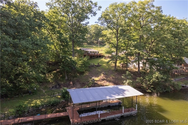 15617 Santa Fe Trl, Gravois Mills, MO 65037 - dock area with a water view and boat lift