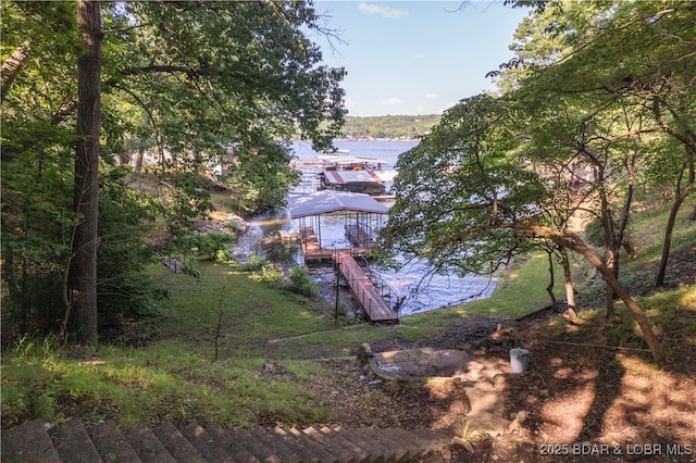 15617 Santa Fe Trl, Gravois Mills, MO 65037 - view of yard featuring a gazebo and a water view