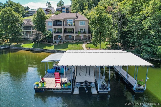 1163 Beacon Pointe Cir, Lake Ozark, MO 65049 - dock with a water view and boat lift