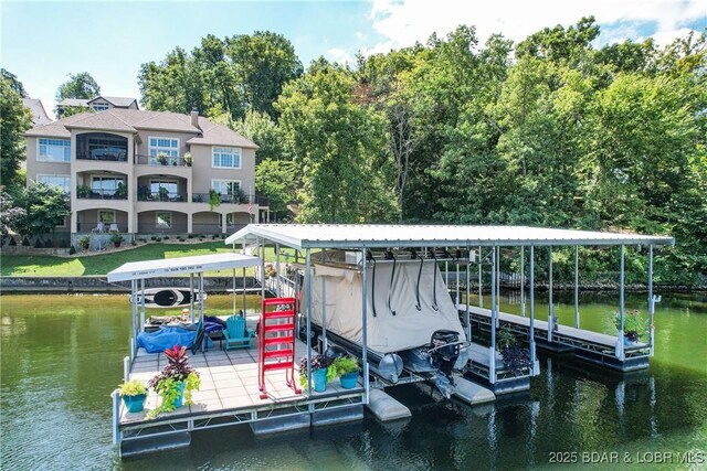 1163 Beacon Pointe Cir, Lake Ozark, MO 65049 - dock area with a water view and boat lift