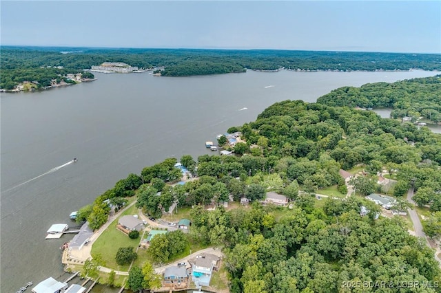 54 White Rock Ln, Sunrise Beach, MO 65079 - aerial view of a nearby body of water and a forest