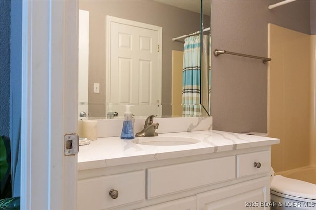 46 Aqua Fin Dr Unit 4A, Lake Ozark, MO 65049 - bathroom featuring vanity and a shower with shower curtain