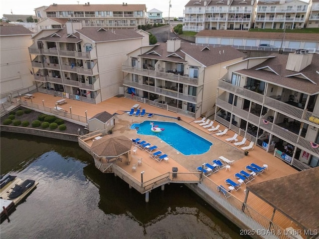 46 Aqua Fin Dr Unit 4A, Lake Ozark, MO 65049 - drone / aerial view of apartment complex and a nearby body of water