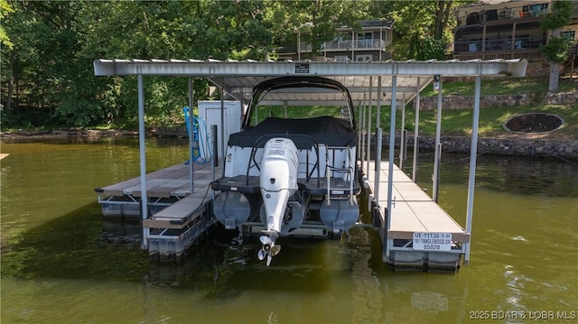 161 Tanglewood Dr, Camdenton, MO 65020 - dock with boat lift and a water view