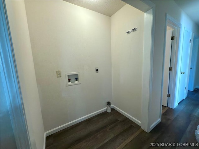 868 E St, Lebanon, MO 65536 - laundry area featuring dark wood finished floors, washer hookup, and hookup for an electric dryer