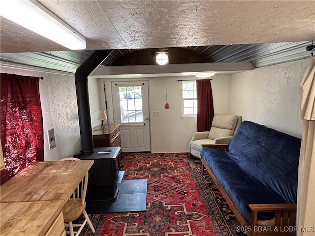 31475 Ivy Bend Rd, Stover, MO 65078 - carpeted entryway featuring a wood stove