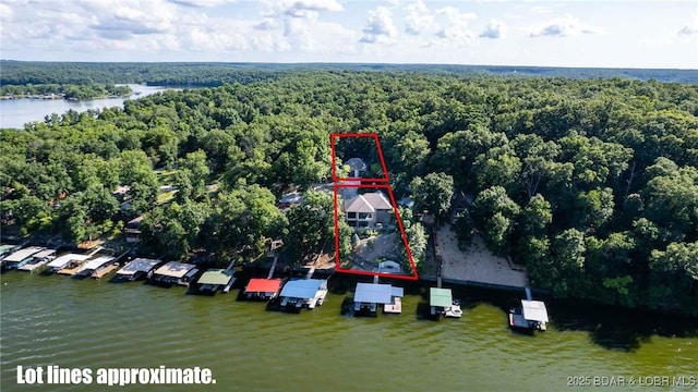 87 Glenmeadows Ct, Linn Creek, MO 65052 - view of property location featuring property parcel outlined and a nearby body of water