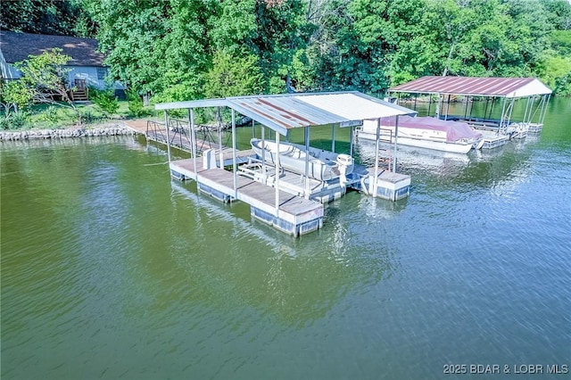 4230 Fox Hollow Ln, Stover, MO 65078 - dock area featuring a water view and boat lift