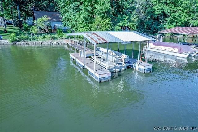 4230 Fox Hollow Ln, Stover, MO 65078 - dock featuring a water view and boat lift