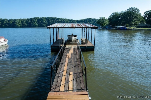 4230 Fox Hollow Ln, Stover, MO 65078 - dock area featuring a water view and boat lift