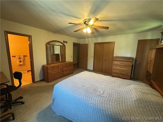 30024 Hawaii Rd, Gravois Mills, MO 65037 - carpeted bedroom with a ceiling fan and a textured ceiling