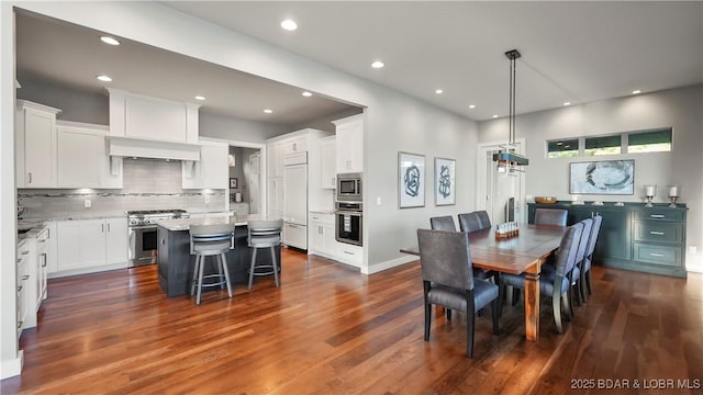 777 Malibu Rd, Osage Beach, MO 65065 - dining space featuring dark wood finished floors and recessed lighting