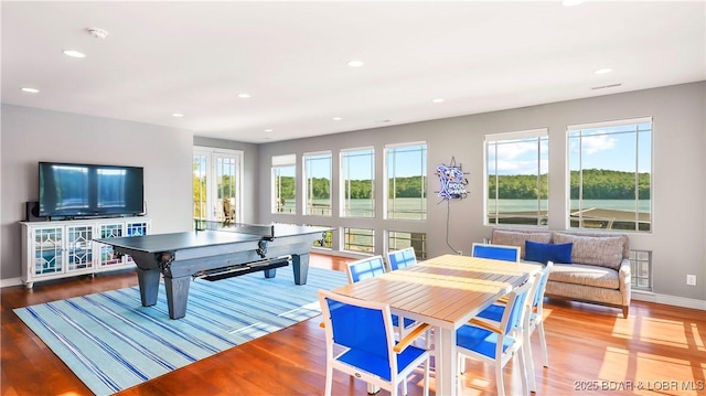 777 Malibu Rd, Osage Beach, MO 65065 - rec room featuring wood finished floors and recessed lighting