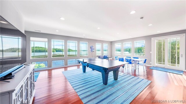 777 Malibu Rd, Osage Beach, MO 65065 - game room with healthy amount of natural light, wood finished floors, and recessed lighting