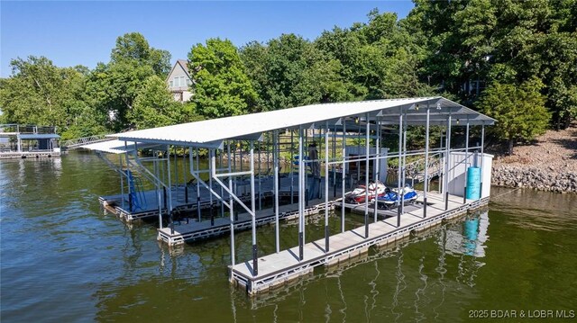 30310 Old Peony Rd, Gravois Mills, MO 65037 - dock area featuring a water view and boat lift