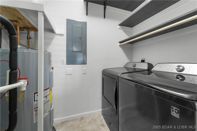 708 Harbour Towne Dr Unit E-708, Lake Ozark, MO 65049 - laundry area with water heater, electric panel, and independent washer and dryer