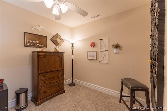 4331 Sunset Dr Unit B, Osage Beach, MO 65065 - sitting room with light colored carpet and a ceiling fan