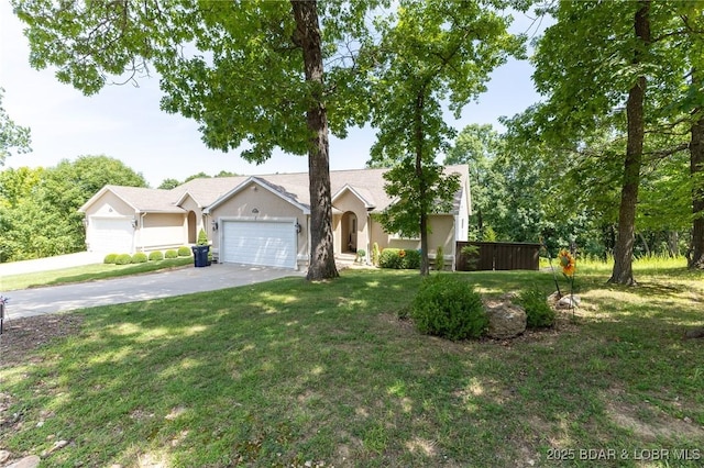4331 Sunset Dr Unit B, Osage Beach, MO 65065 - view of front of home with concrete driveway, an attached garage, and a front yard