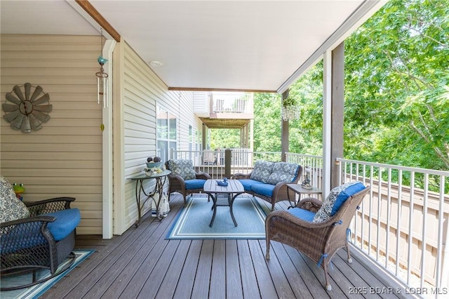 4331 Sunset Dr Unit B, Osage Beach, MO 65065 - wooden terrace featuring an outdoor hangout area