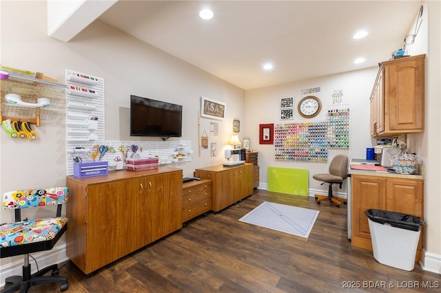 4331 Sunset Dr Unit B, Osage Beach, MO 65065 - home office with dark wood-type flooring and recessed lighting