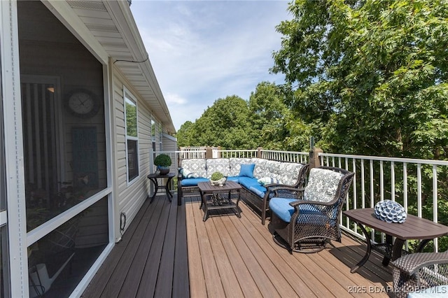 4331 Sunset Dr Unit B, Osage Beach, MO 65065 - wooden deck featuring outdoor lounge area