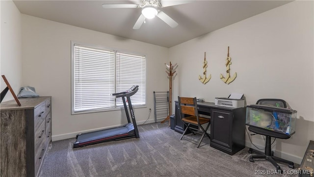 15 Knox Point Cir, Lake Ozark, MO 65049 - home office with carpet flooring and ceiling fan