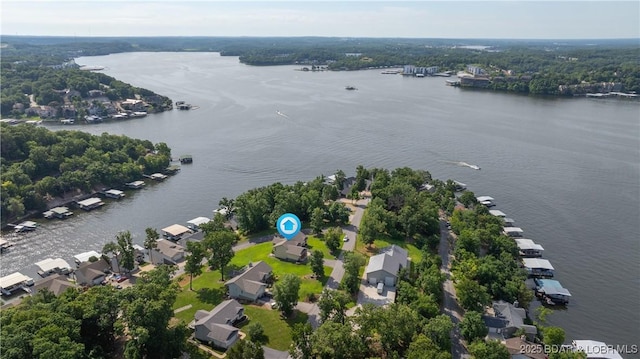 15 Knox Point Cir, Lake Ozark, MO 65049 - aerial perspective of suburban area with a large body of water