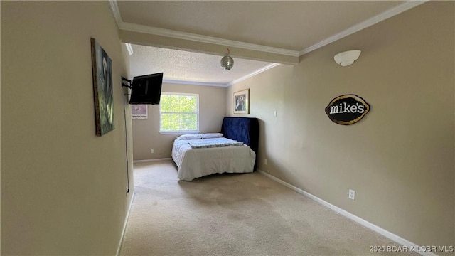 2096 Birchwood Ln, Osage Beach, MO 65065 - carpeted bedroom featuring crown molding and a textured ceiling