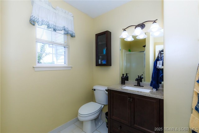 2174 State Road V, Linn Creek, MO 65052 - bathroom featuring vanity, a shower with door, and tile patterned flooring