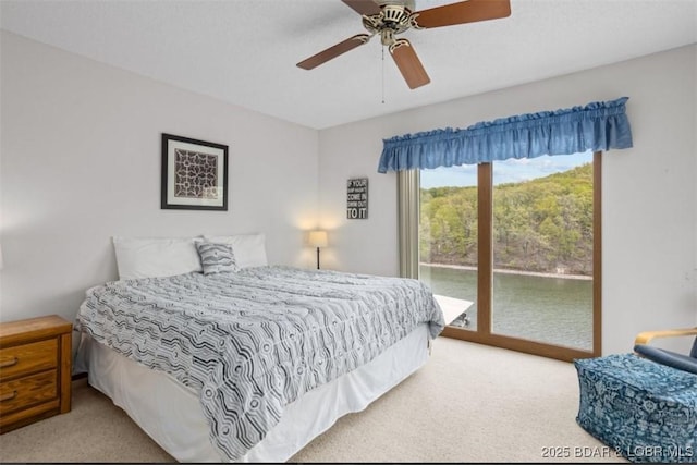 611 Lazy Days Rd Unit B11, Osage Beach, MO 65065 - carpeted bedroom featuring access to outside and a ceiling fan