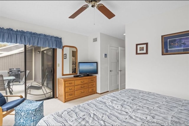 611 Lazy Days Rd Unit B11, Osage Beach, MO 65065 - bedroom with light colored carpet and ceiling fan