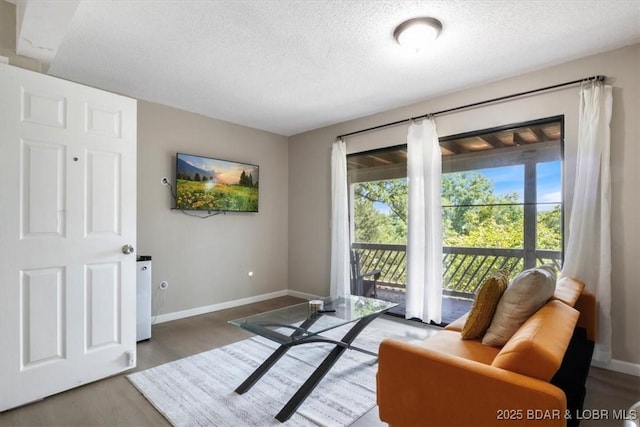 392 Hopetown Dr, Osage Beach, MO 65065 - sitting room with a textured ceiling and wood finished floors