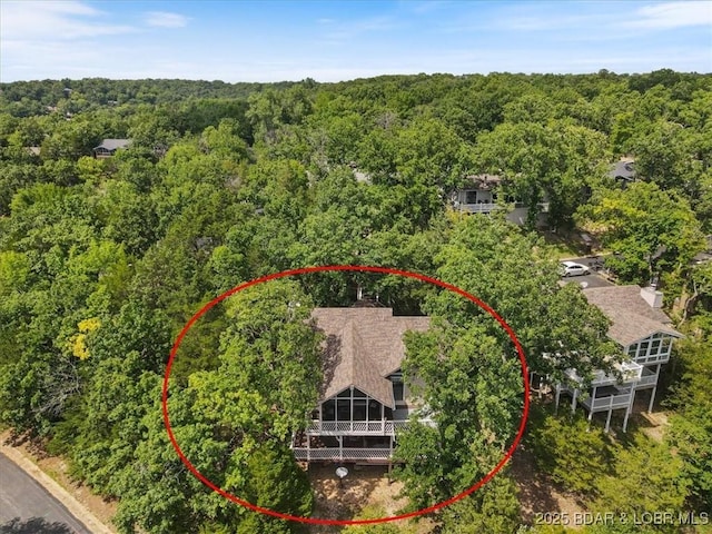 392 Hopetown Dr, Osage Beach, MO 65065 - bird's eye view of a heavily wooded area