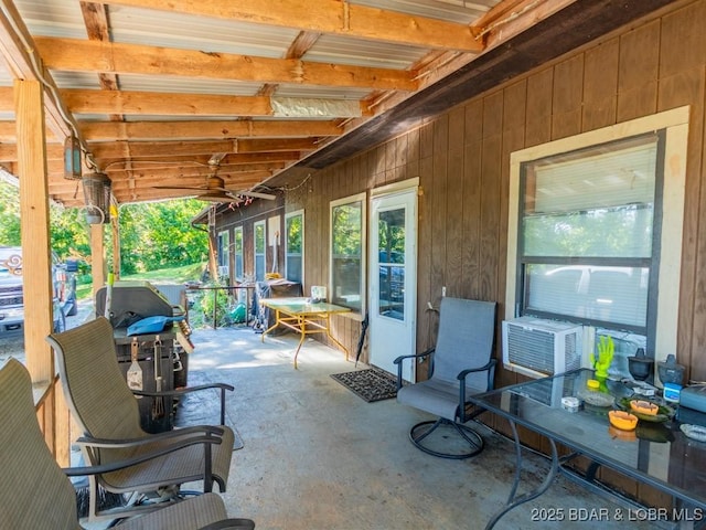1727 Bollinger Creek Rd, Climax Springs, MO 65324 - view of patio / terrace with ceiling fan and cooling unit