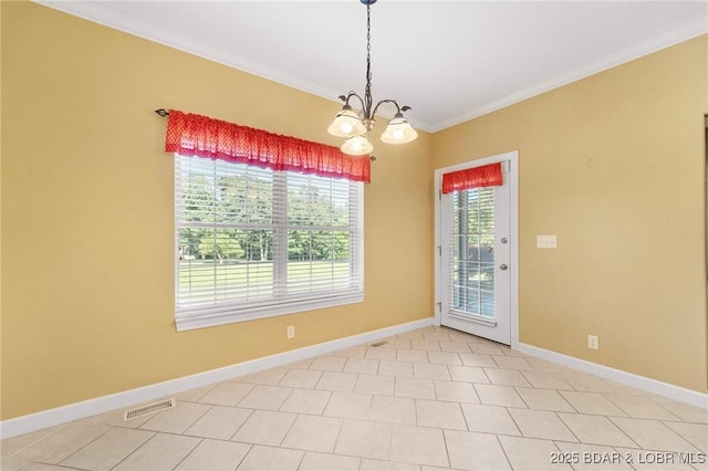 22 Hand Ln, Eldon, MO 65026 - spare room with a chandelier and ornamental molding