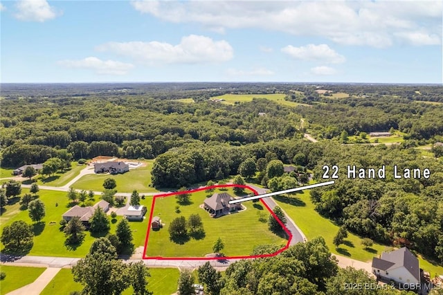 22 Hand Ln, Eldon, MO 65026 - aerial view of property's location featuring property boundaries highlighted and a forest