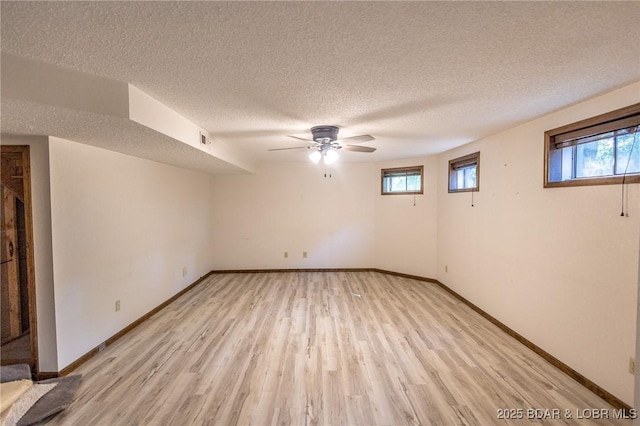 170 Twin Oaks Dr, Lake Ozark, MO 65049 - unfurnished room featuring light wood-type flooring, a textured ceiling, and a ceiling fan