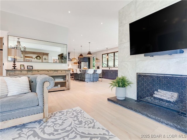 92 Arrowhead Beach Rd, Lake Ozark, MO 65049 - living area featuring light wood-type flooring and recessed lighting
