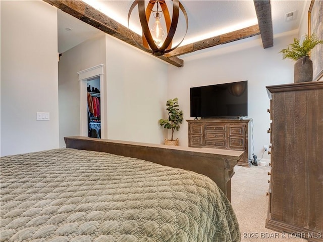 92 Arrowhead Beach Rd, Lake Ozark, MO 65049 - carpeted bedroom with beamed ceiling