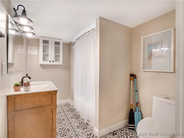 92 Arrowhead Beach Rd, Lake Ozark, MO 65049 - full bath with vanity, curtained shower, and tile patterned floors