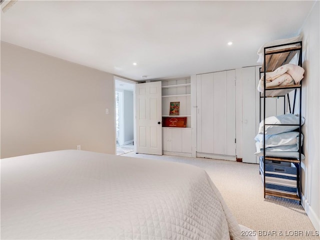 92 Arrowhead Beach Rd, Lake Ozark, MO 65049 - bedroom featuring light carpet and recessed lighting