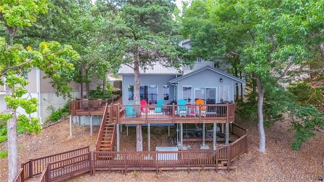 35 Port Bagnell W, Eldon, MO 65026 - back of property featuring a wooden deck and stairs