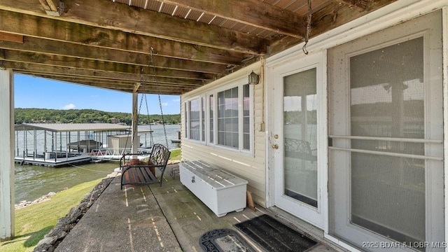 27527 Clyne Dr, Barnett, MO 65011 - deck with a water view and a dock
