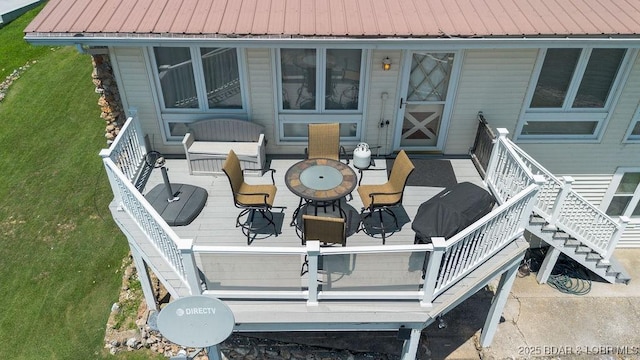 27527 Clyne Dr, Barnett, MO 65011 - wooden deck with stairs