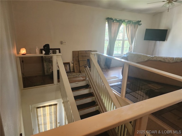 133 Ha Ha Tonka Rd, Camdenton, MO 65020 - staircase featuring a ceiling fan