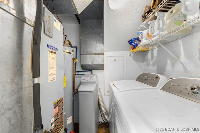 4741 Clearwood Ln, Osage Beach, MO 65065 - laundry room with washing machine and dryer and water heater