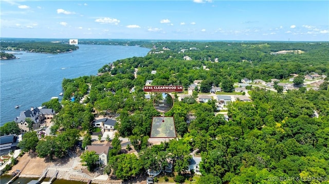 4741 Clearwood Ln, Osage Beach, MO 65065 - aerial view of a large body of water and a forest